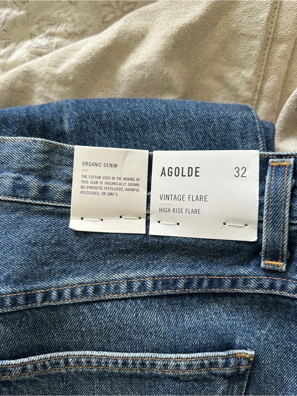 Agolde Vintage Flare High-Rise Jeans in Classic Blue Denim